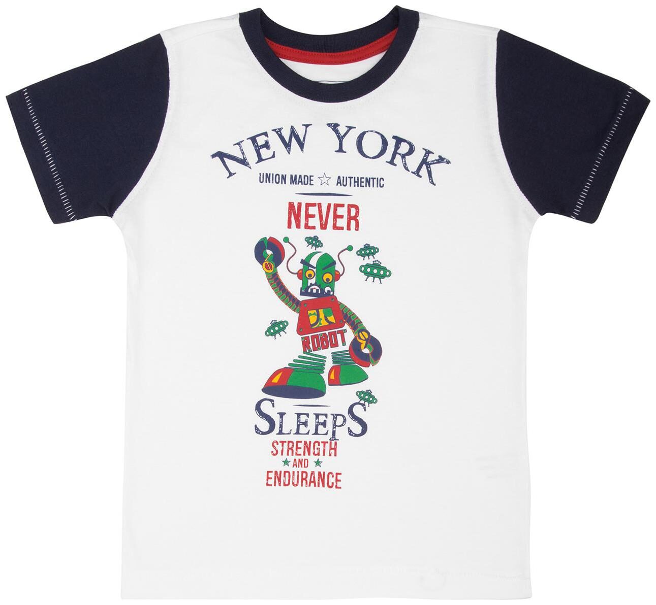 

CHEROKEE Boy Cotton Colorblocked T-shirt - White