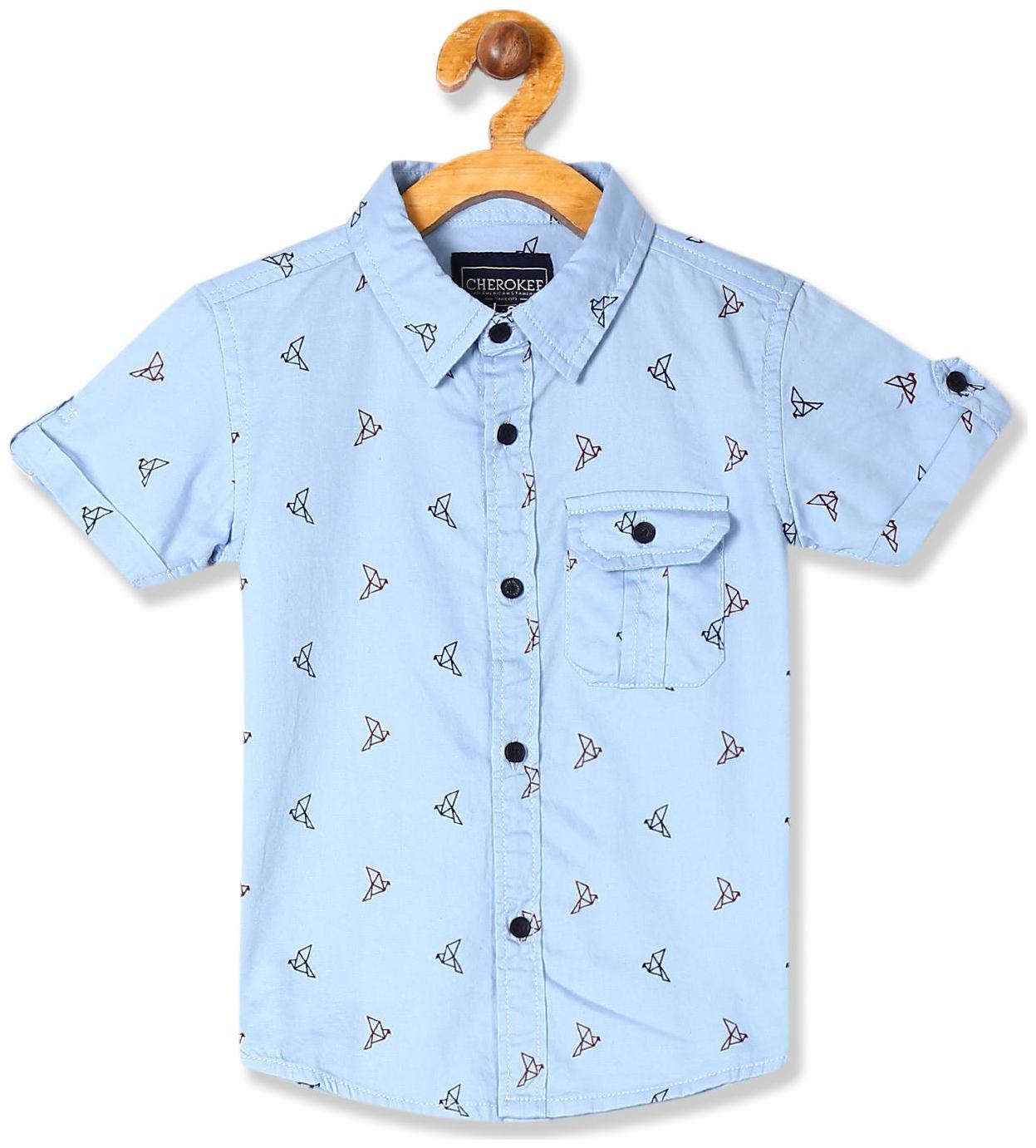 

CHEROKEE Boy Cotton Printed Shirt Blue