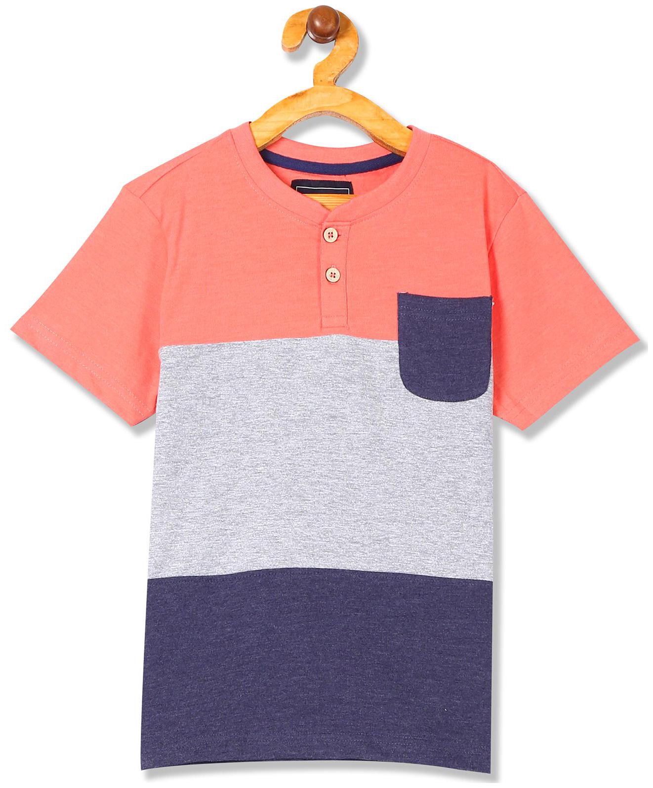 

CHEROKEE Boy Cotton blend Colorblocked T-shirt - Pink