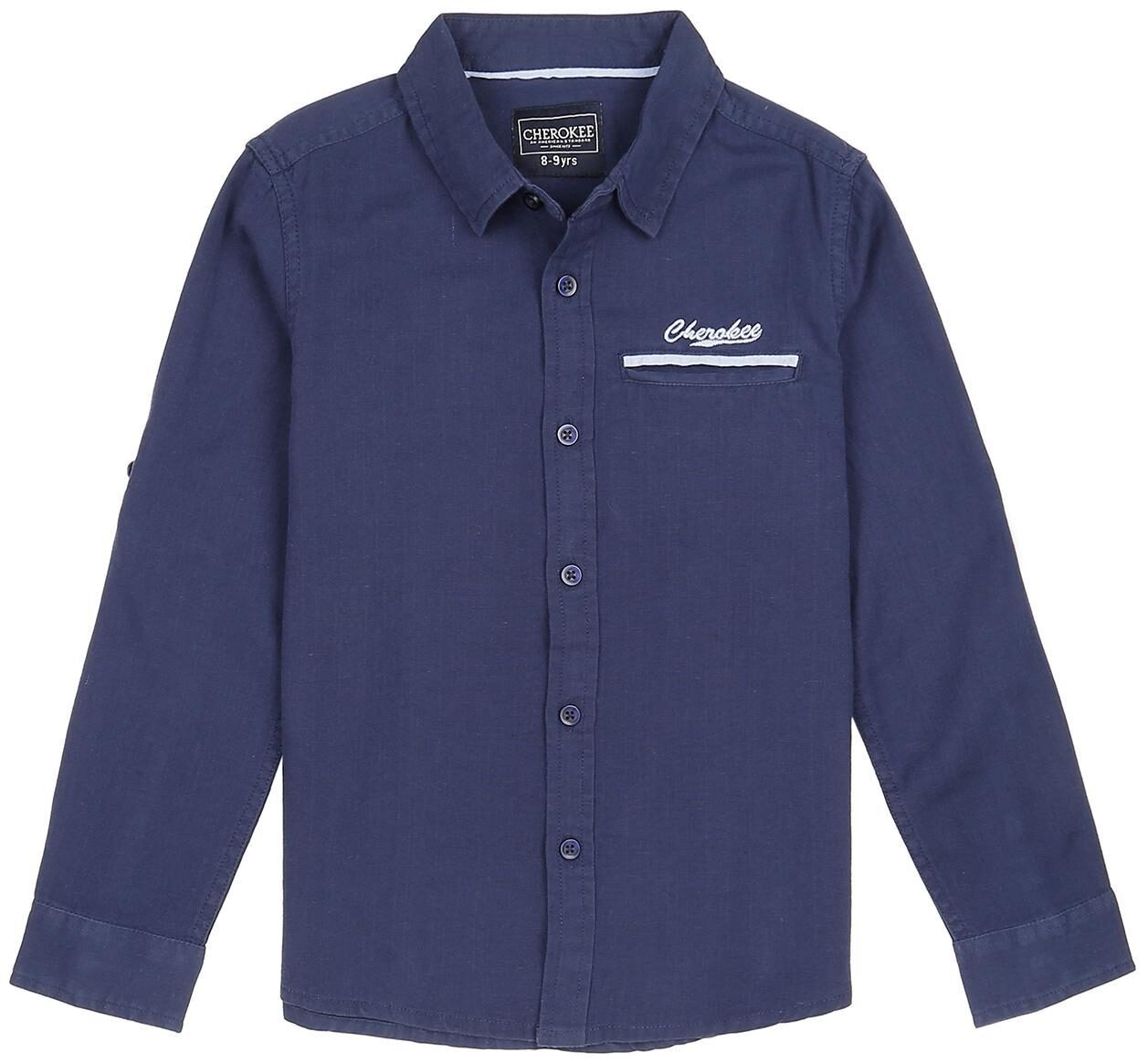 

CHEROKEE Boy Cotton Solid Shirt Blue