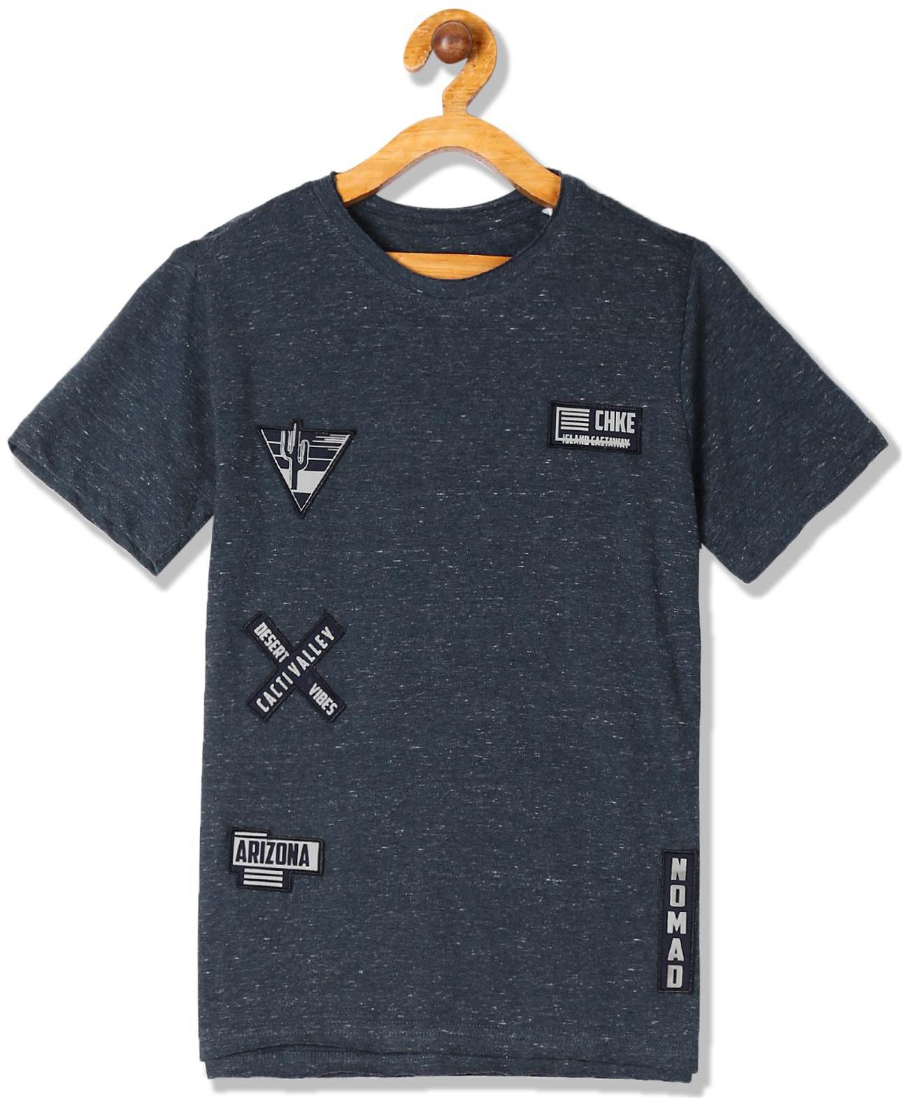 

CHEROKEE Boy Cotton Solid T-shirt - Blue