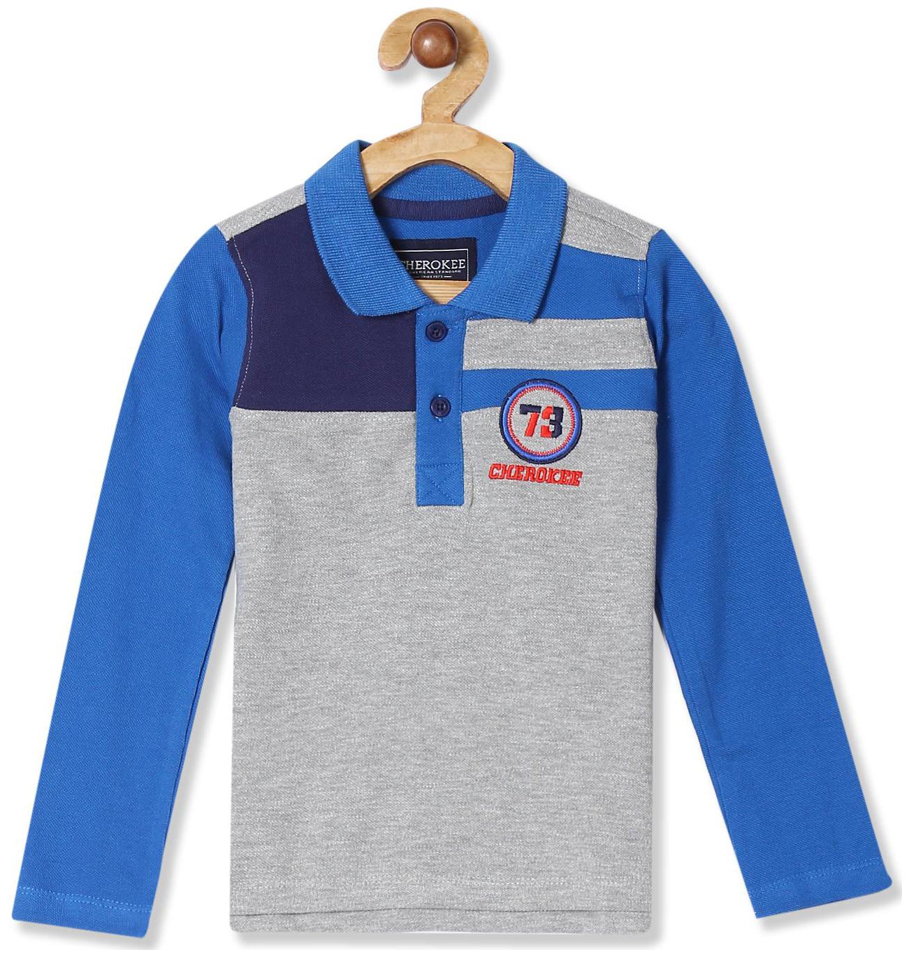 

CHEROKEE Boy Cotton Solid T-shirt - Blue