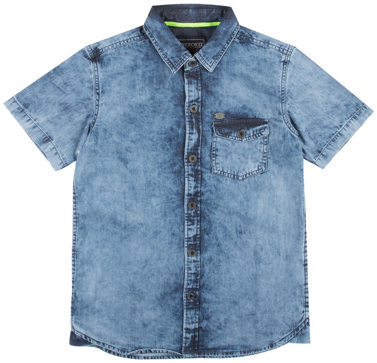 

CHEROKEE Boy Cotton Solid Shirt Blue