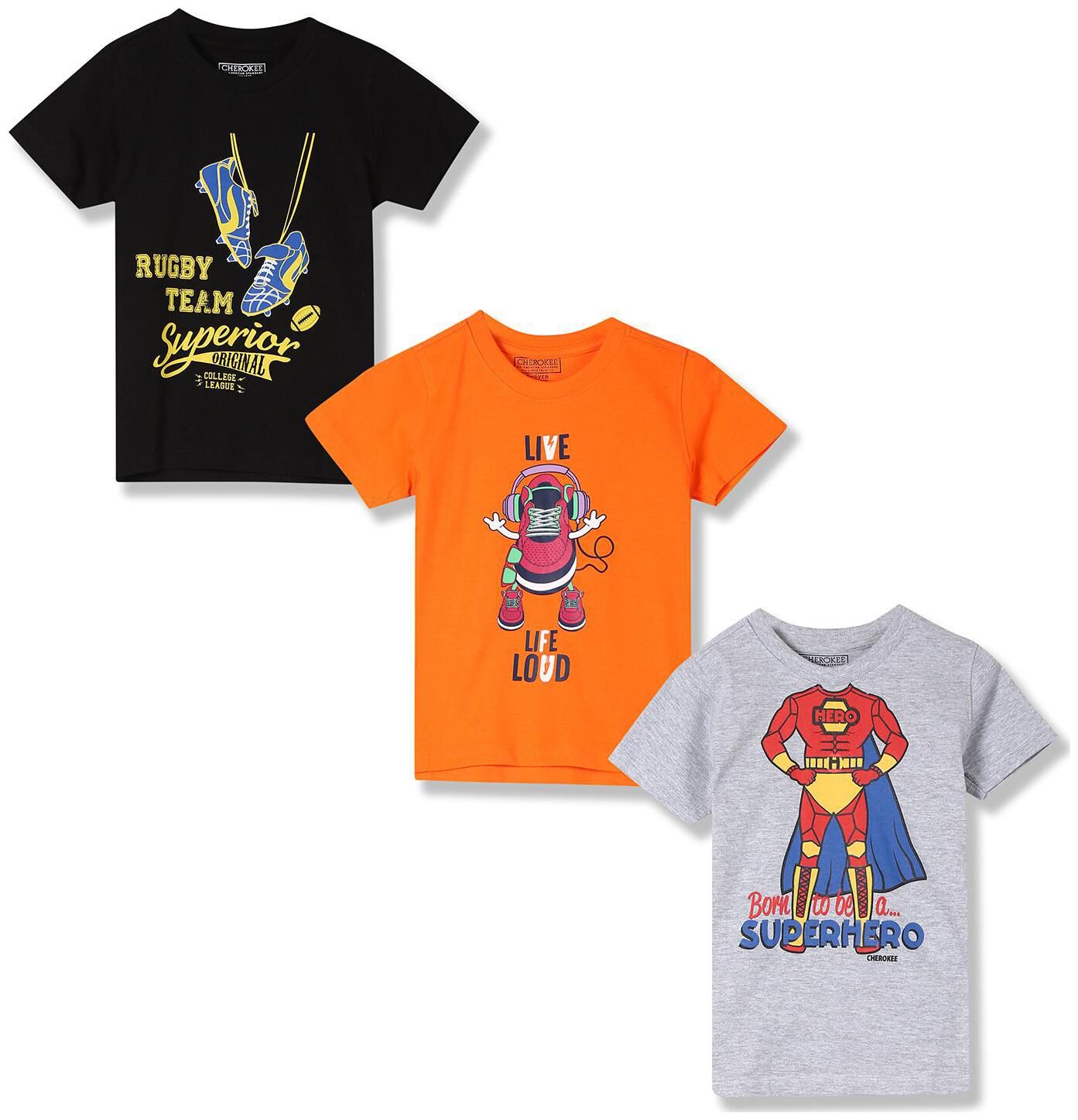 

CHEROKEE Boy Cotton Printed T-shirt - Black
