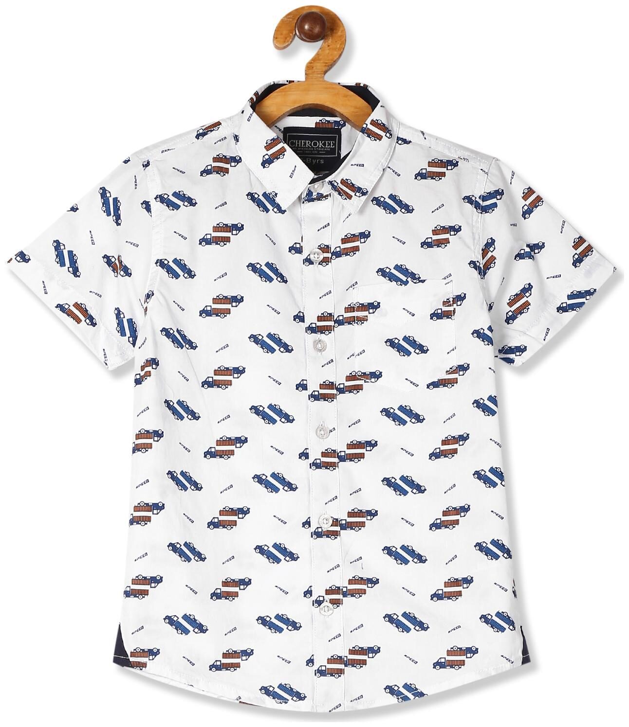 

CHEROKEE Boy Cotton Printed Shirt White