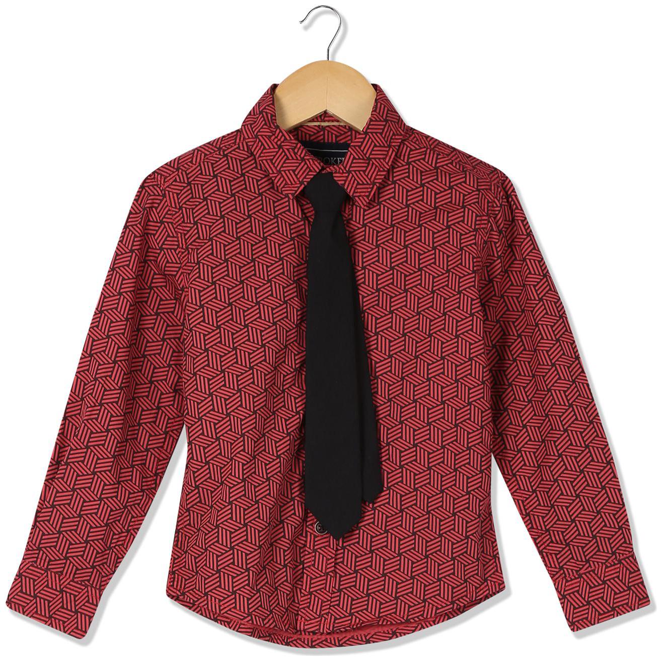 

CHEROKEE Boy Cotton Printed Shirt Red