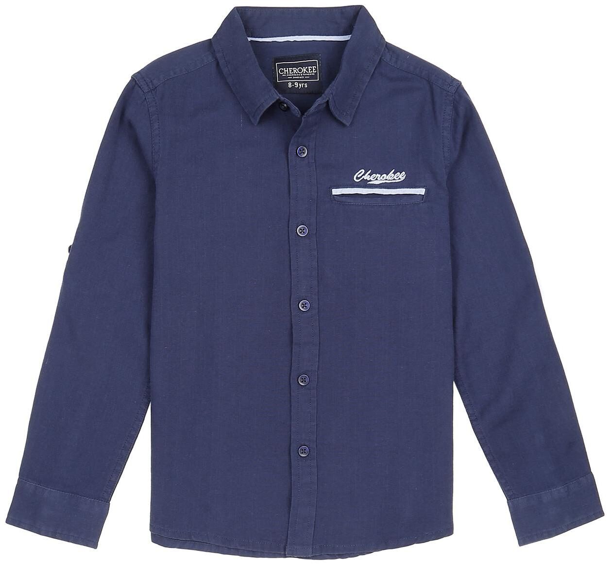 

CHEROKEE Boy Cotton Solid Shirt Blue