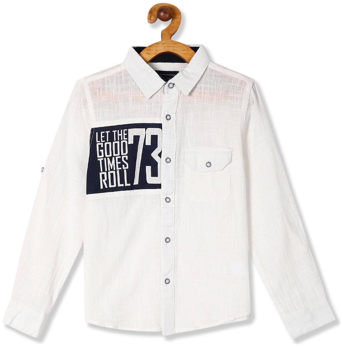 

CHEROKEE Boy Cotton Printed Shirt White