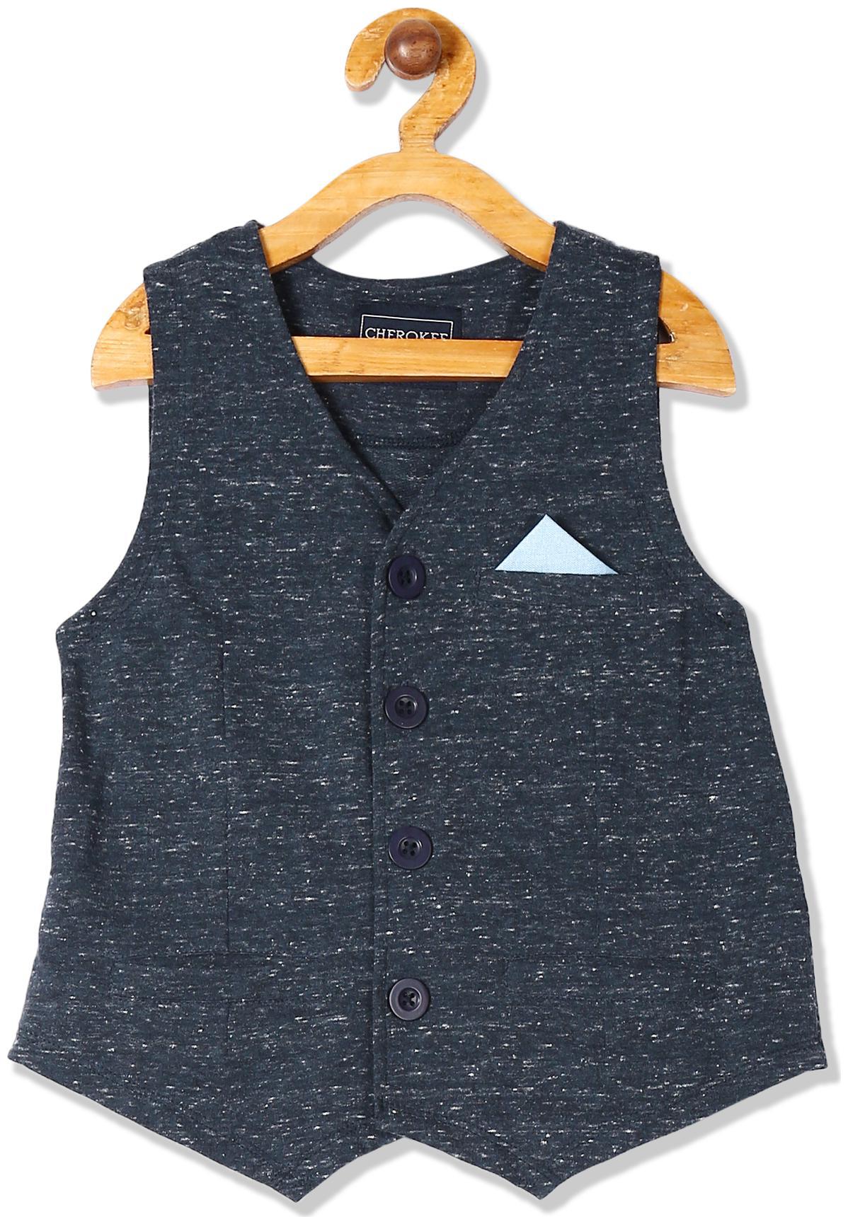 

CHEROKEE Boy Cotton Solid Ethnic jacket - Blue