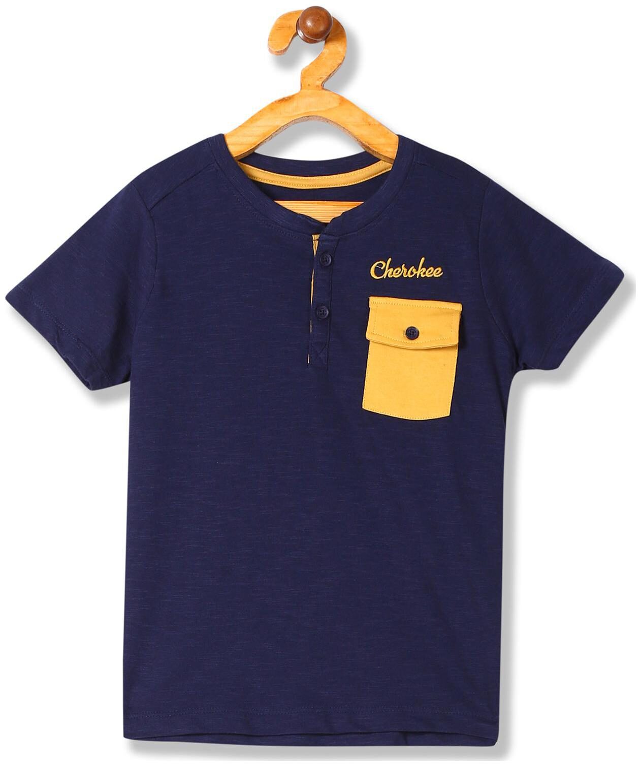 

CHEROKEE Boy Cotton Solid T-shirt - Blue
