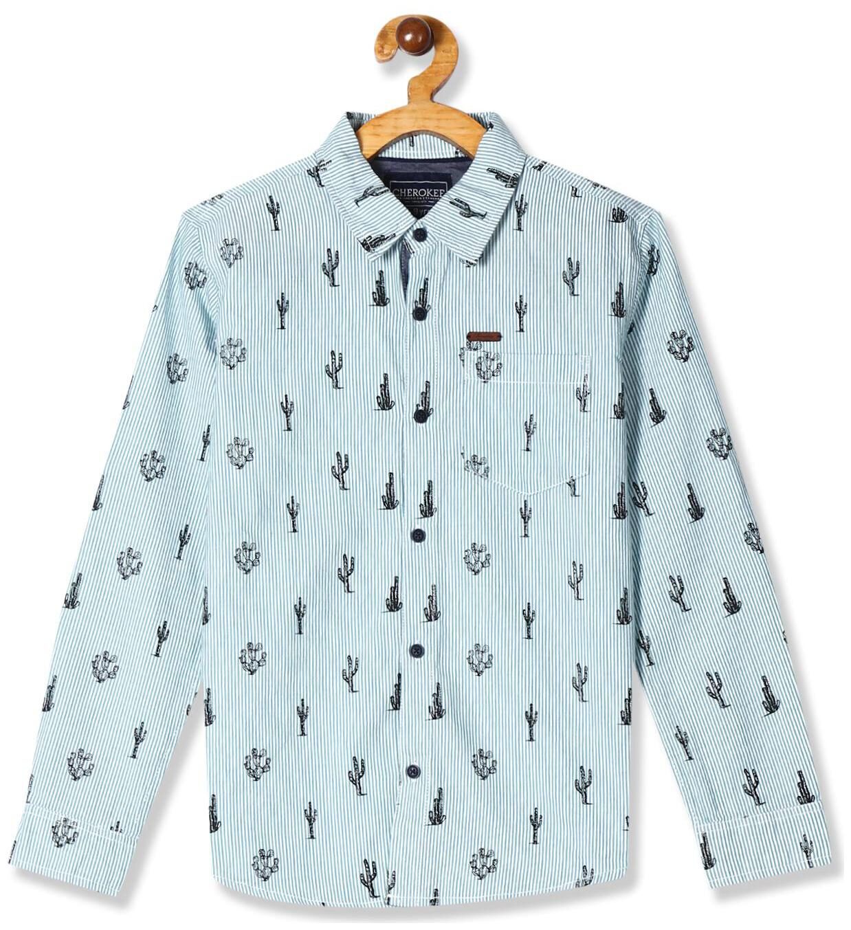 

CHEROKEE Boy Cotton Printed Shirt Green