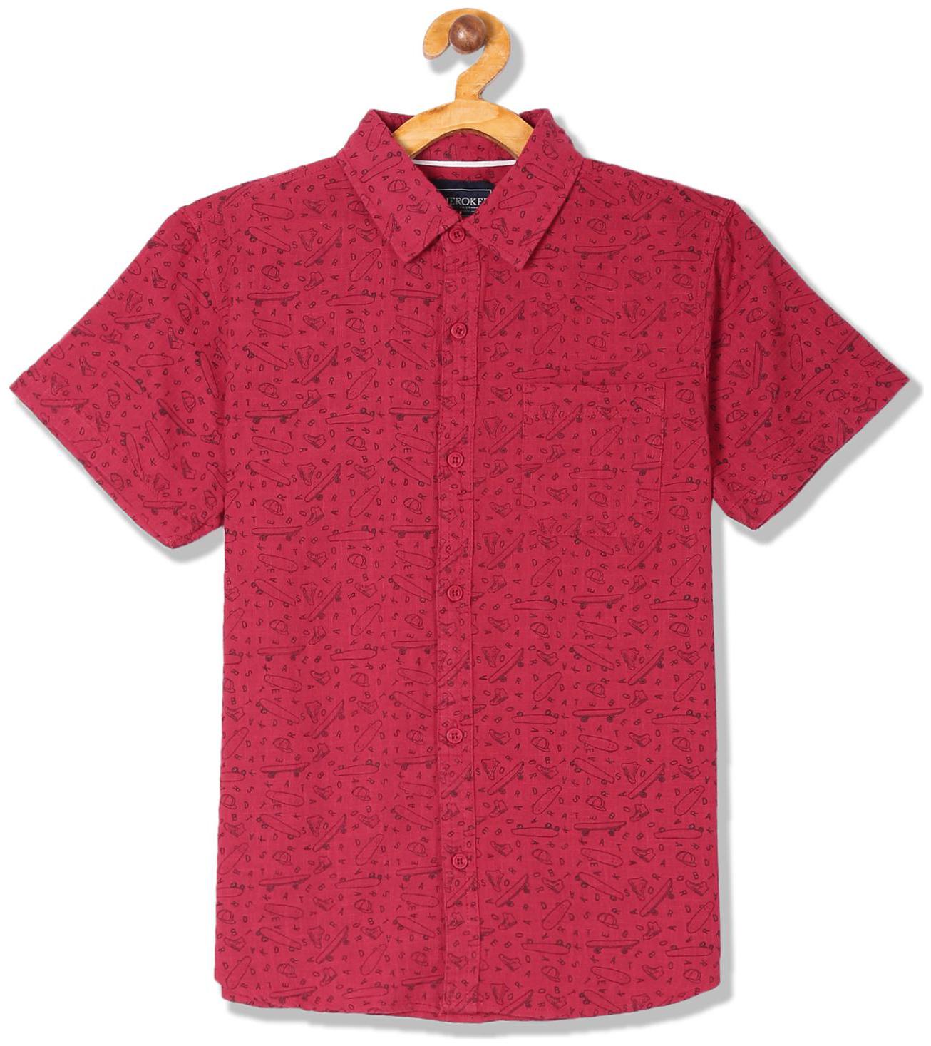 

CHEROKEE Boy Cotton Printed Shirt Red