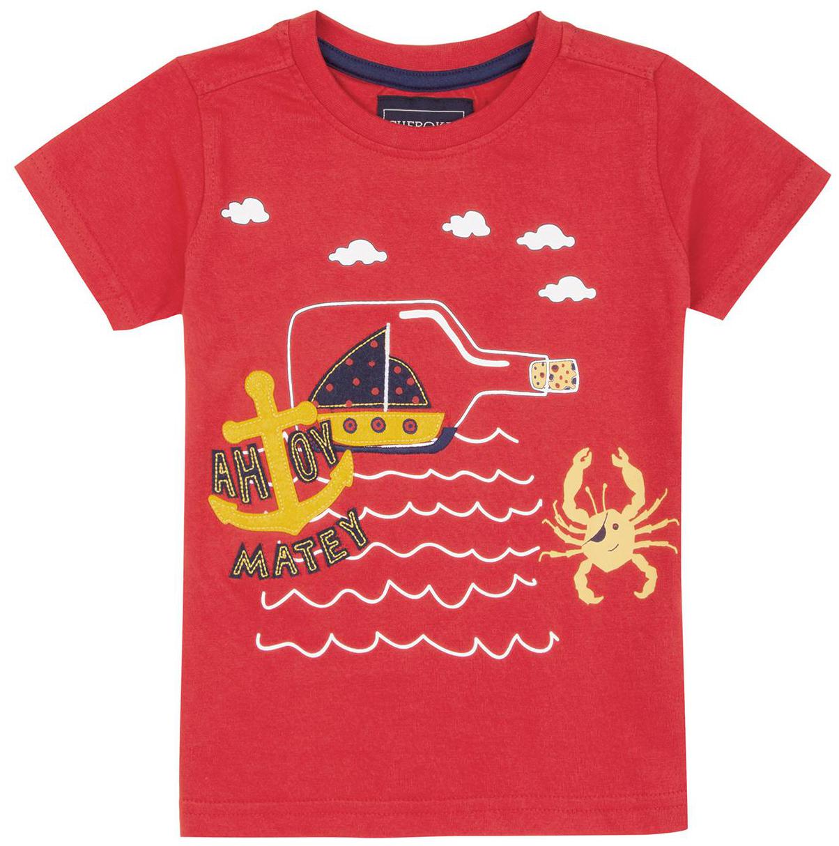 

CHEROKEE Boy Cotton Solid T-shirt - Red