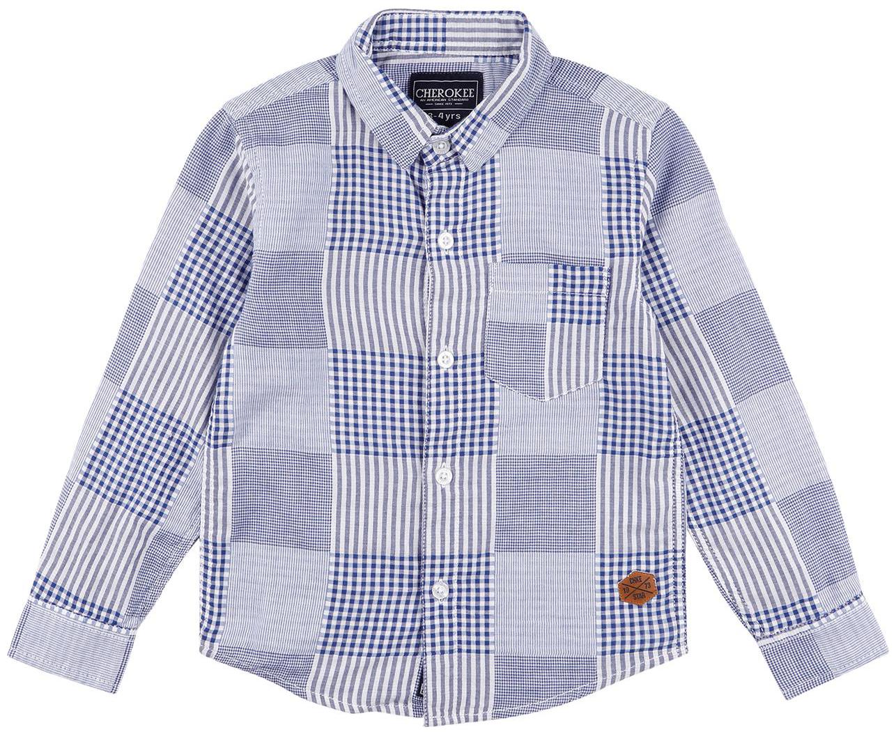 

CHEROKEE Boy Cotton Checked Shirt Blue