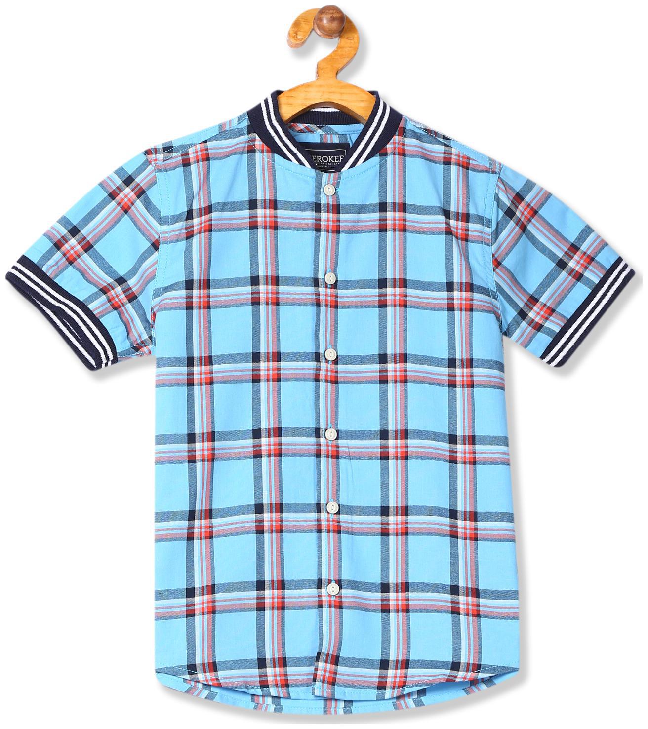 

CHEROKEE Boy Cotton Checked Shirt Blue