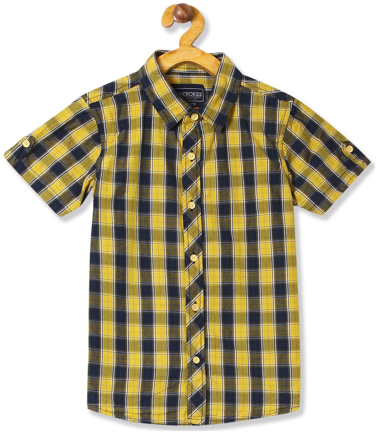 

CHEROKEE Boy Cotton Checked Shirt Yellow