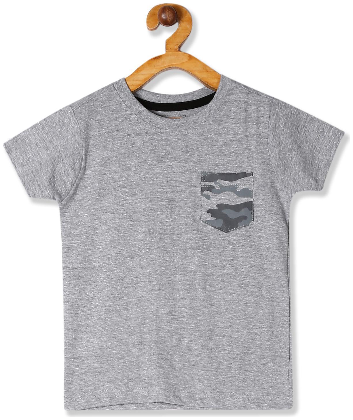 

CHEROKEE Boy Cotton Solid T-shirt - Grey