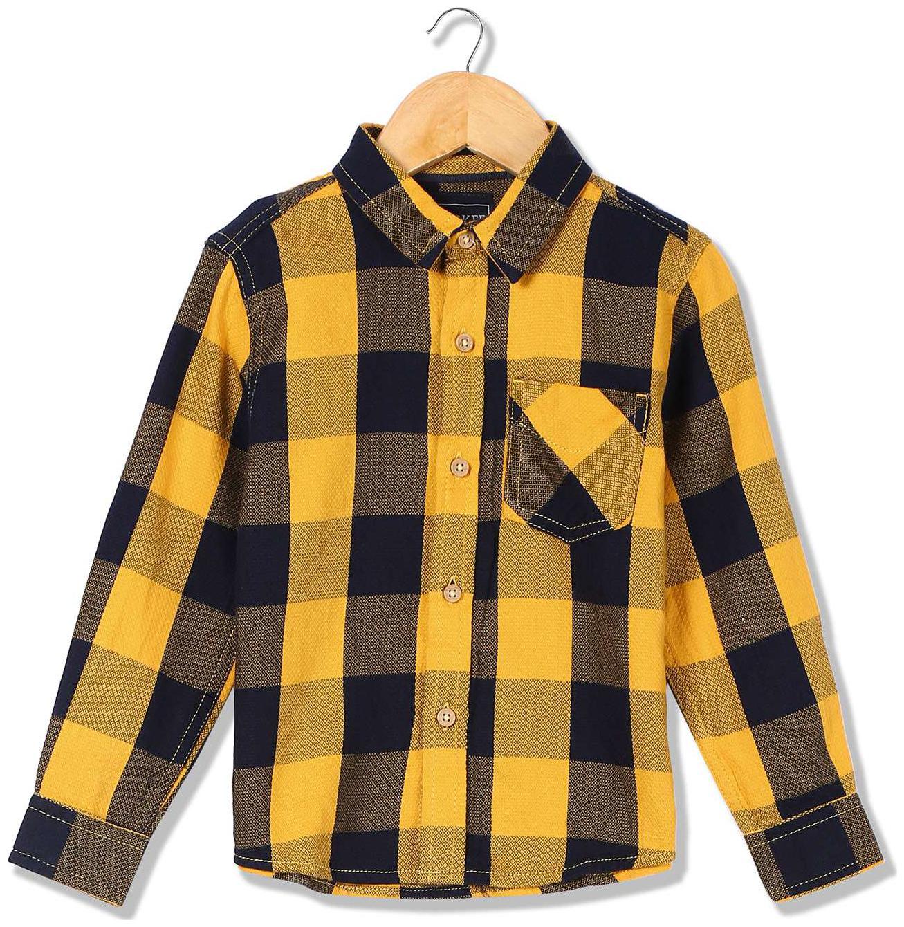 

CHEROKEE Boy Cotton Checked Shirt Yellow