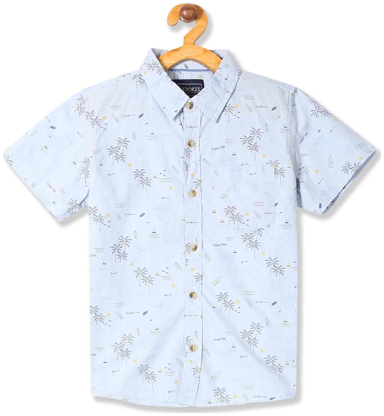 

CHEROKEE Boy Cotton Printed Shirt Blue