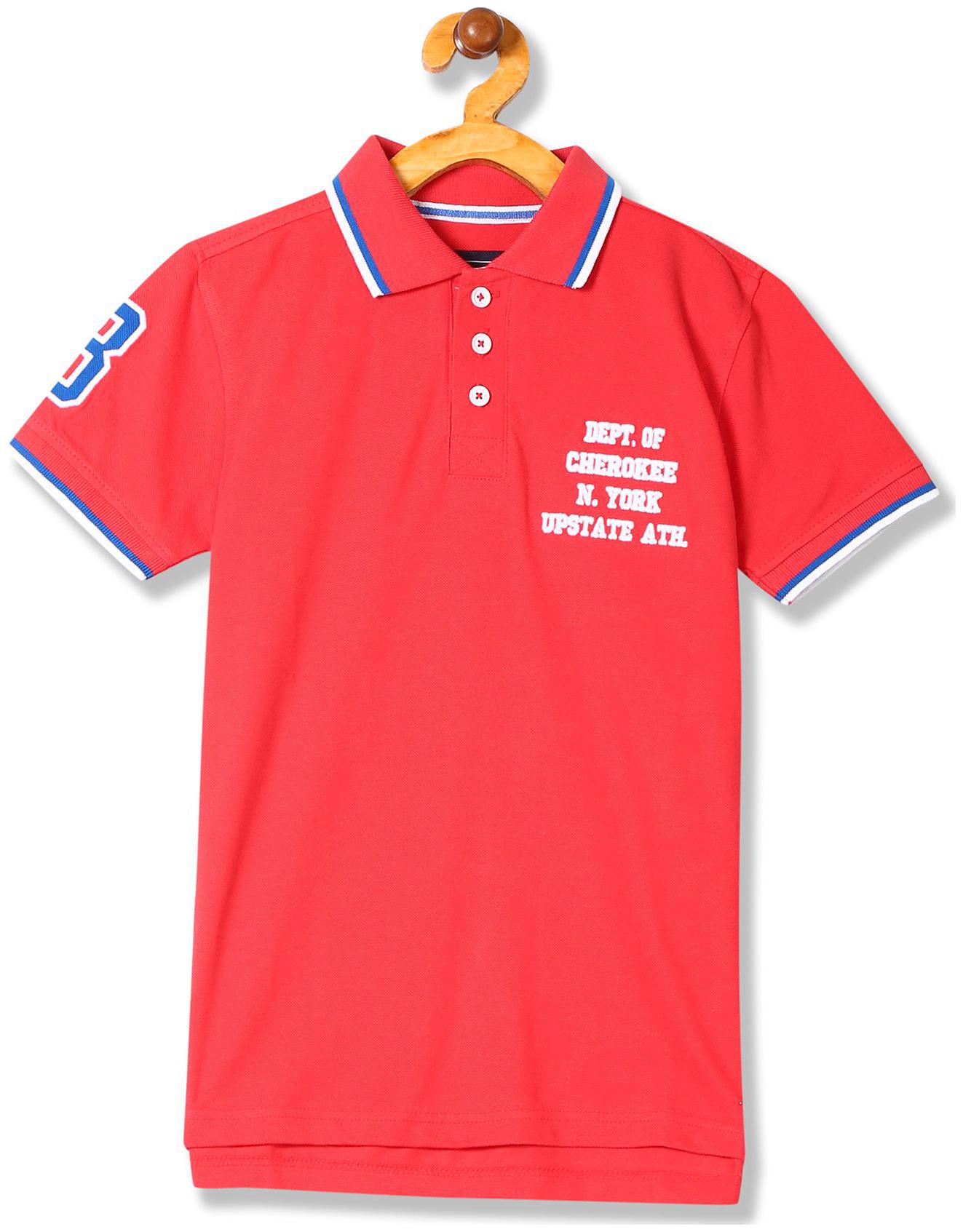 

CHEROKEE Boy Cotton Solid T-shirt - Red