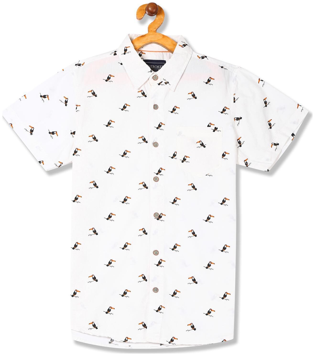 

CHEROKEE Boy Cotton Printed Shirt White