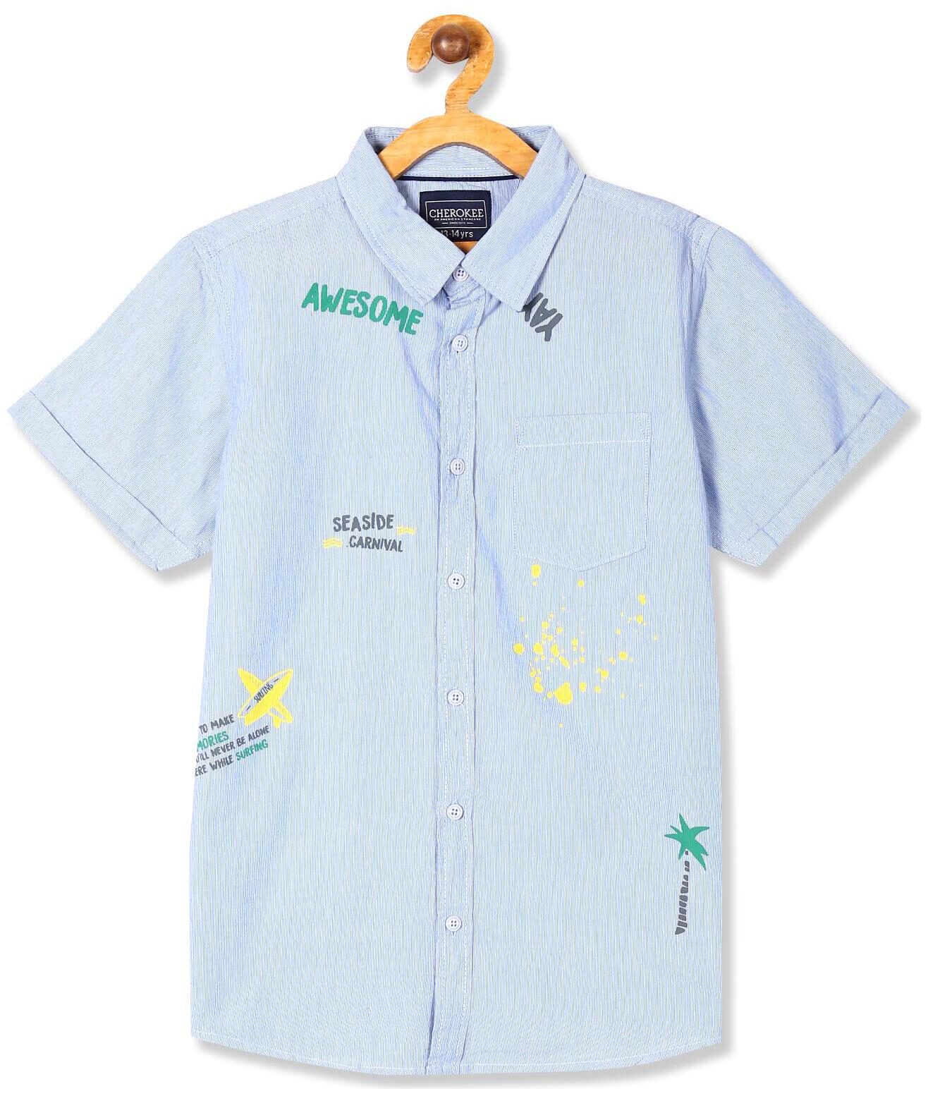 

CHEROKEE Boy Cotton Striped Shirt Blue