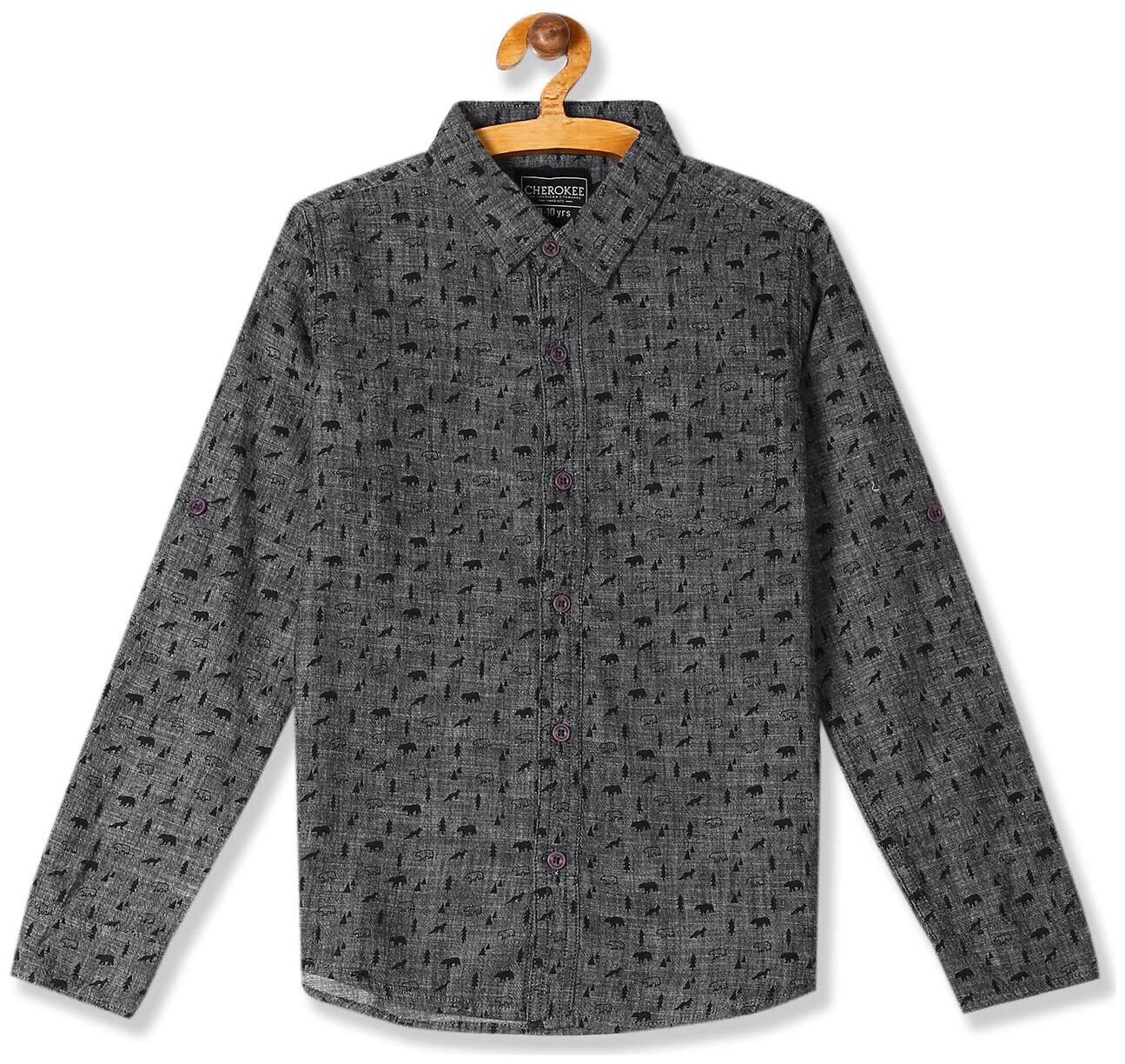 

CHEROKEE Boy Cotton Printed Shirt Grey