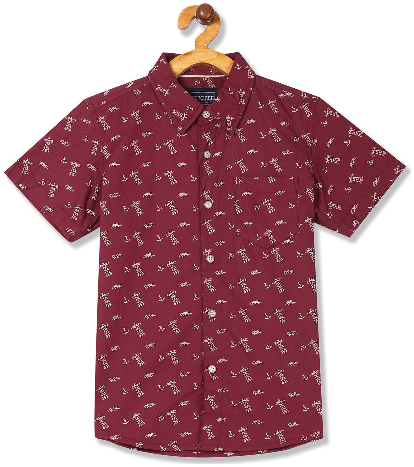 

CHEROKEE Boy Cotton Printed Shirt Red