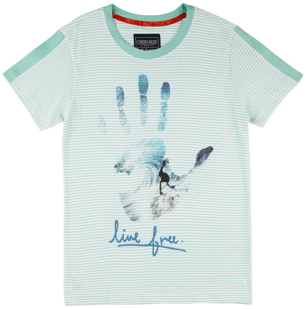 

CHEROKEE Boy Cotton Striped T-shirt - Green