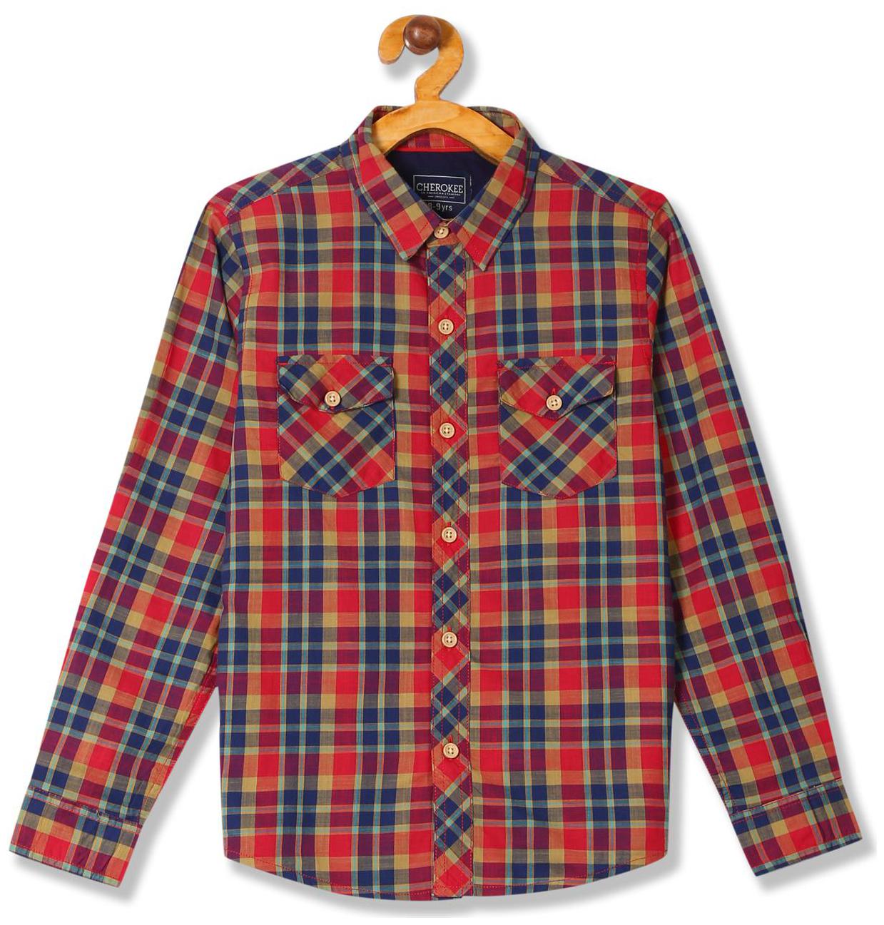 

CHEROKEE Boy Cotton Checked Shirt Red