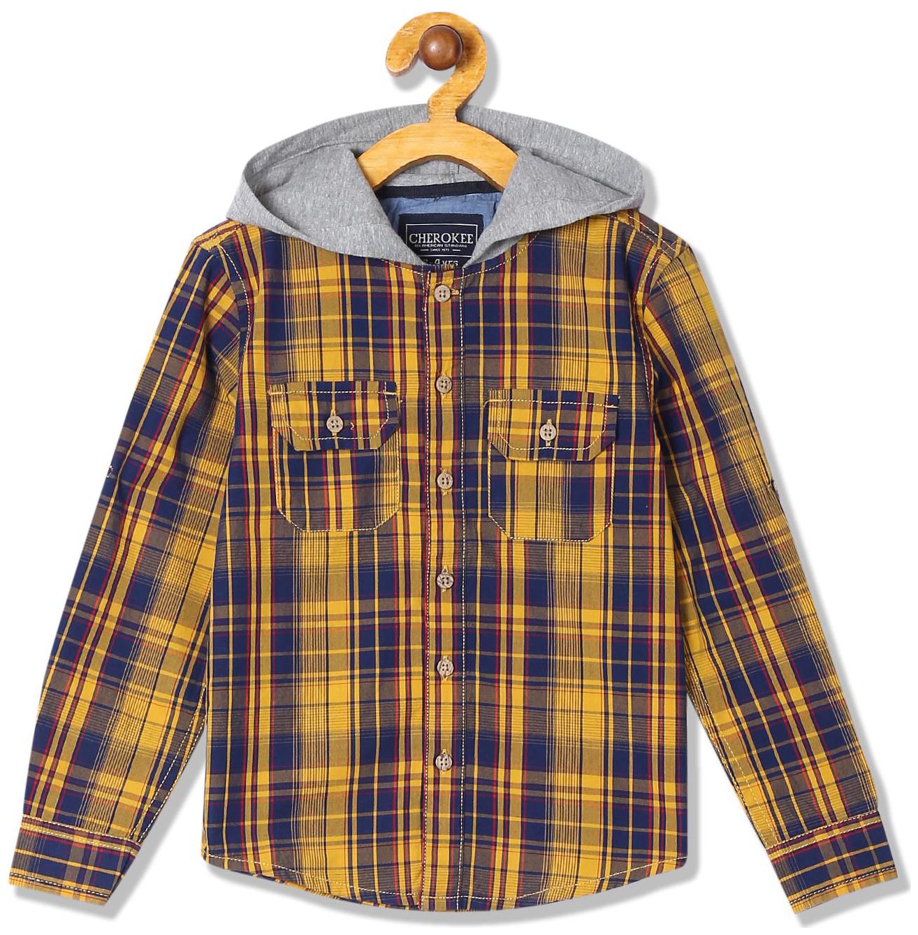 

CHEROKEE Boy Cotton Checked Shirt Yellow