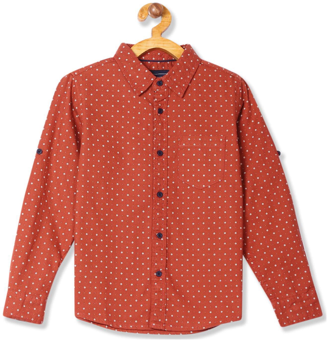 

CHEROKEE Boy Cotton Printed Shirt Brown