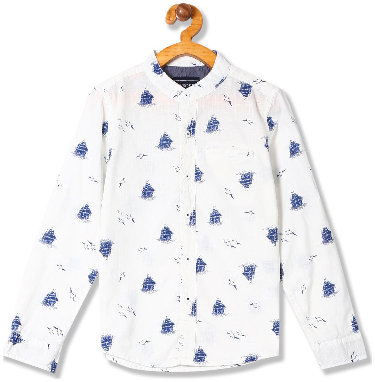 

CHEROKEE Boy Cotton Printed Shirt White