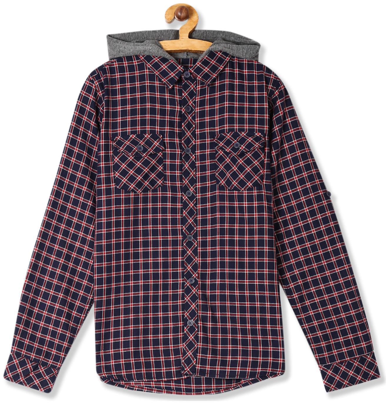

CHEROKEE Boy Cotton Checked Shirt Blue