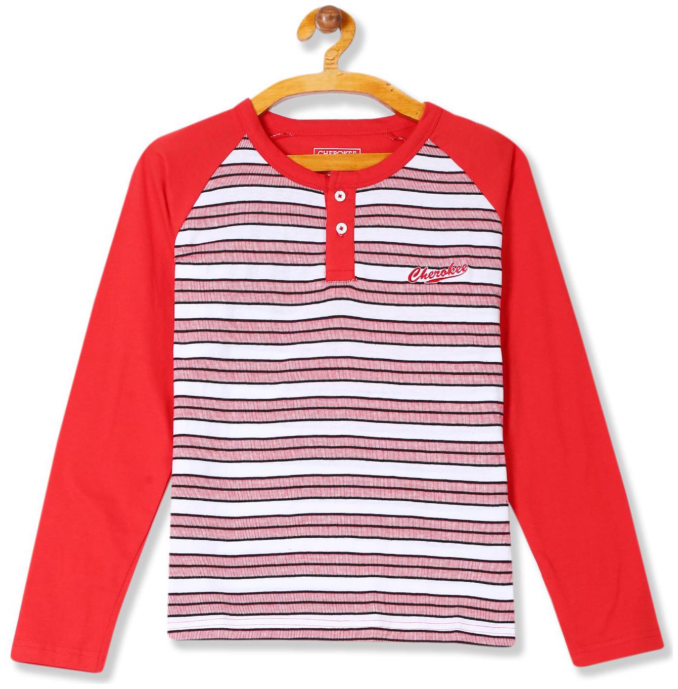 

CHEROKEE Boy Cotton Striped T-shirt - Red