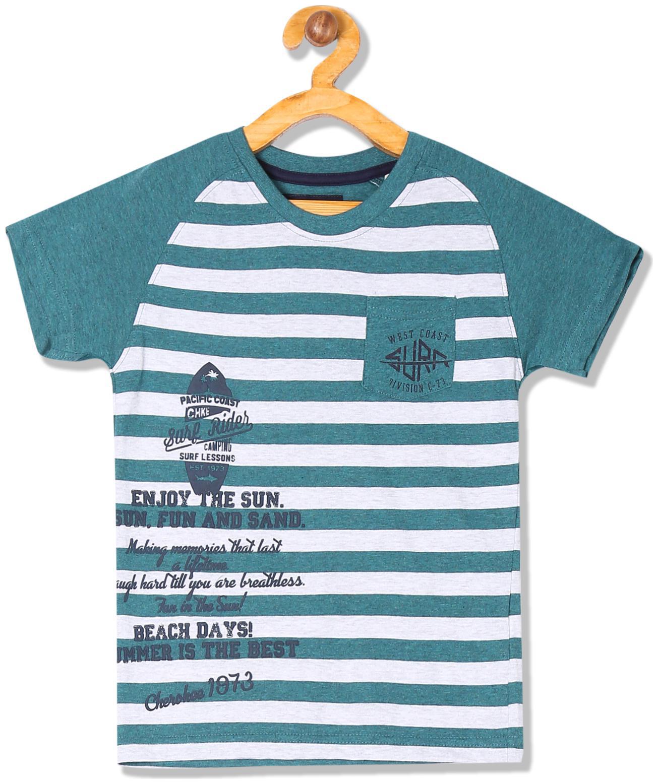 

CHEROKEE Boy Cotton Striped T-shirt - Green