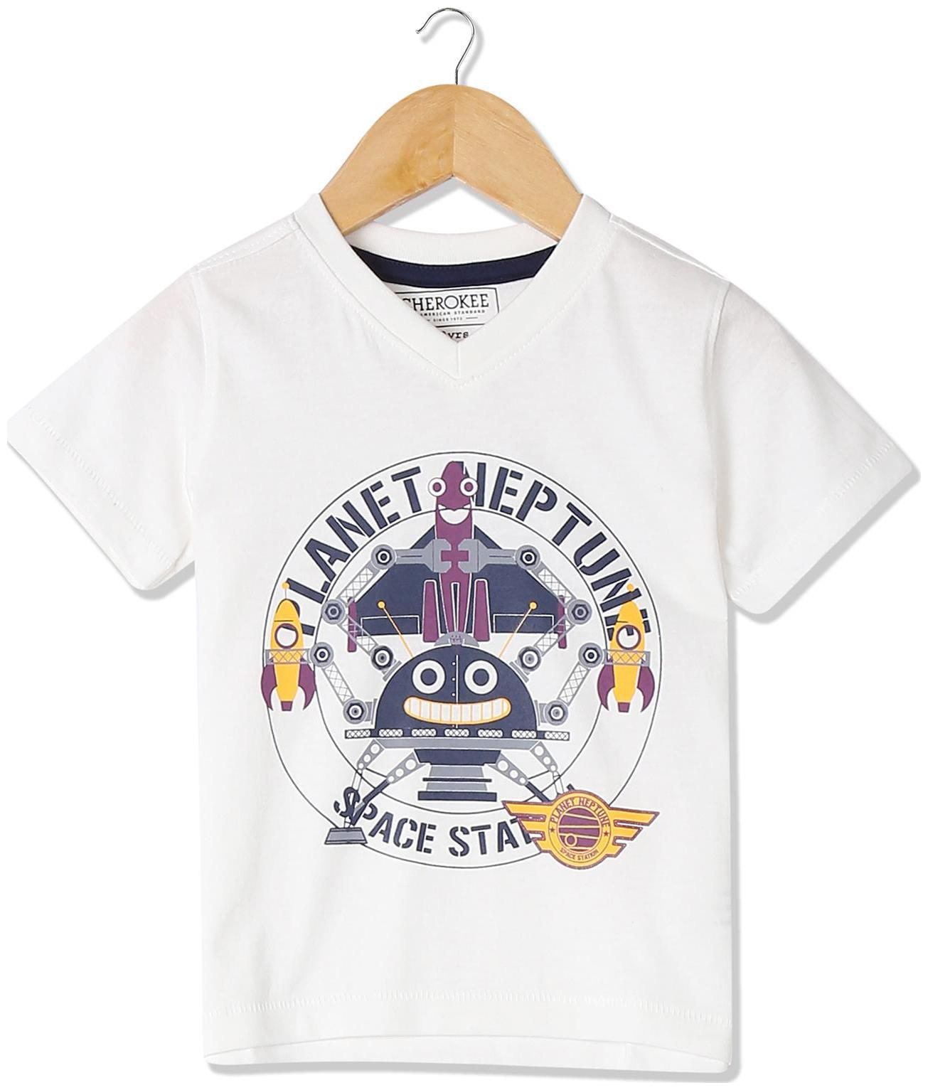 

CHEROKEE Boy Cotton Printed T-shirt - White
