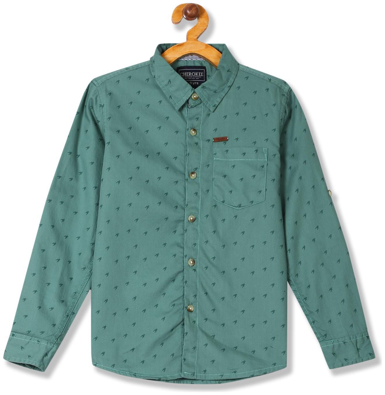 

CHEROKEE Boy Cotton Printed Shirt Green