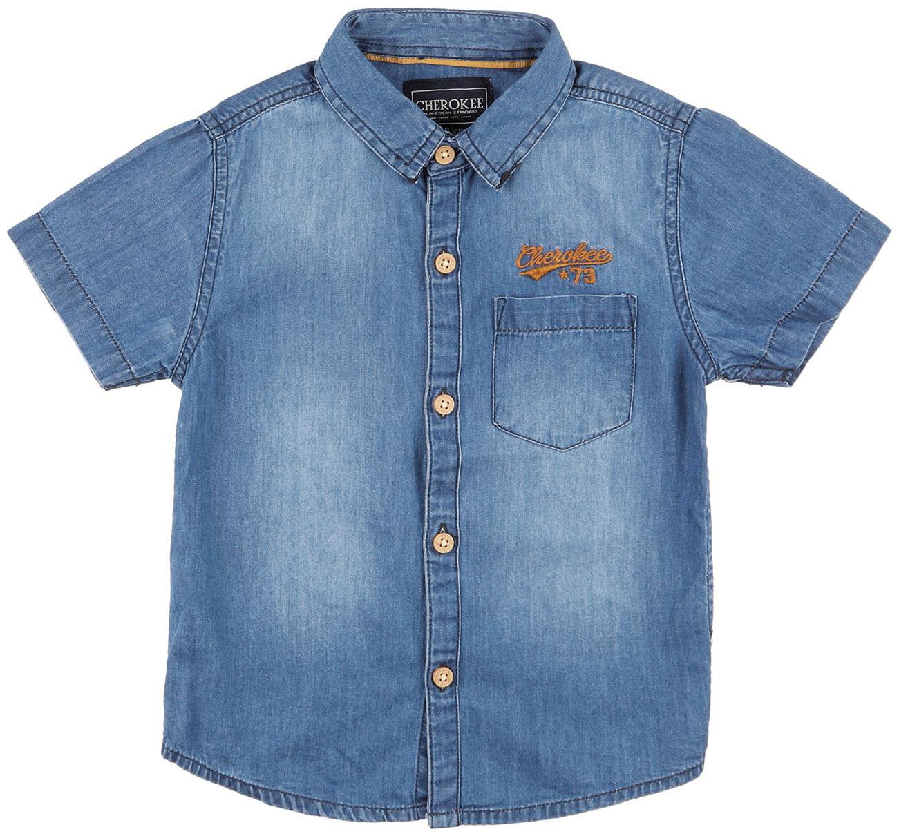 

CHEROKEE Boy Cotton Solid Shirt Blue