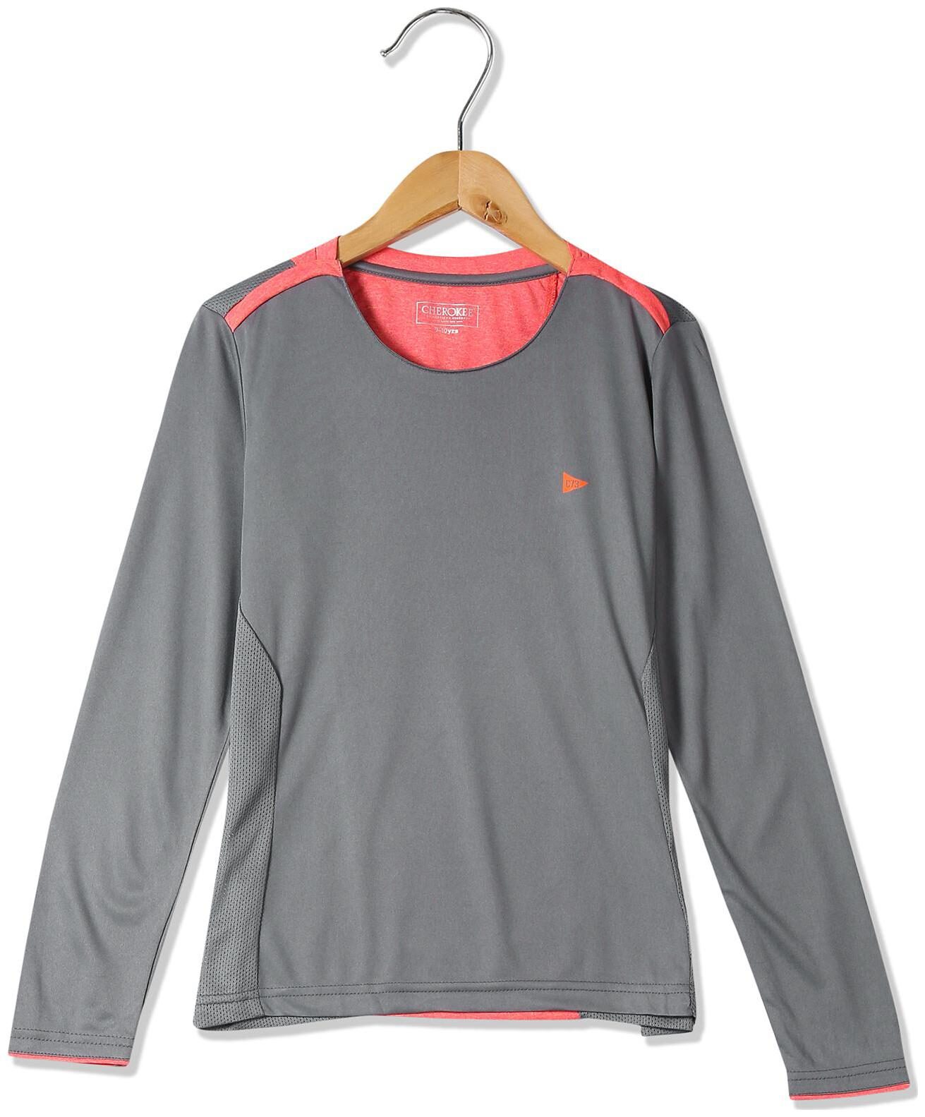 

CHEROKEE Boy Polyester Colorblocked T-shirt - Grey
