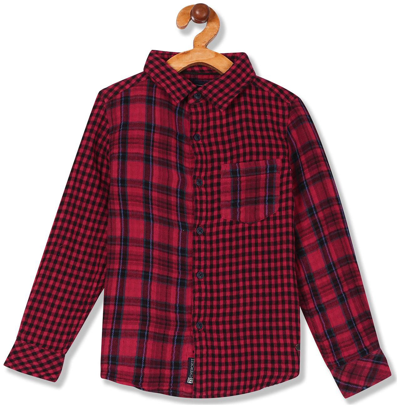 

CHEROKEE Boy Cotton Checked Shirt Red