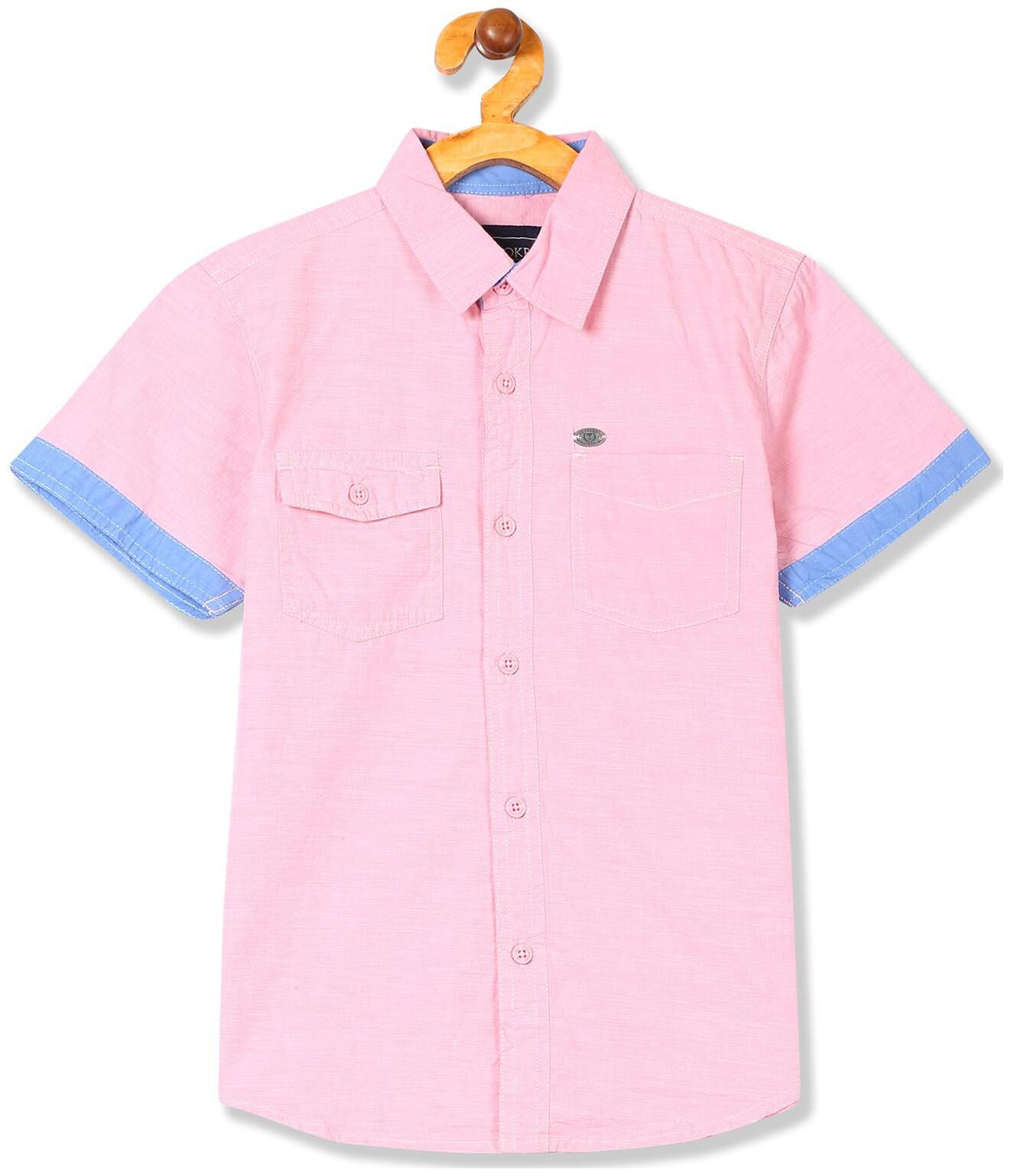 

CHEROKEE Boy Cotton Solid Shirt Pink