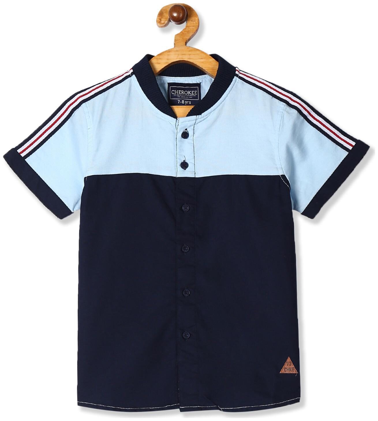 

CHEROKEE Boy Cotton Colorblocked Shirt Blue