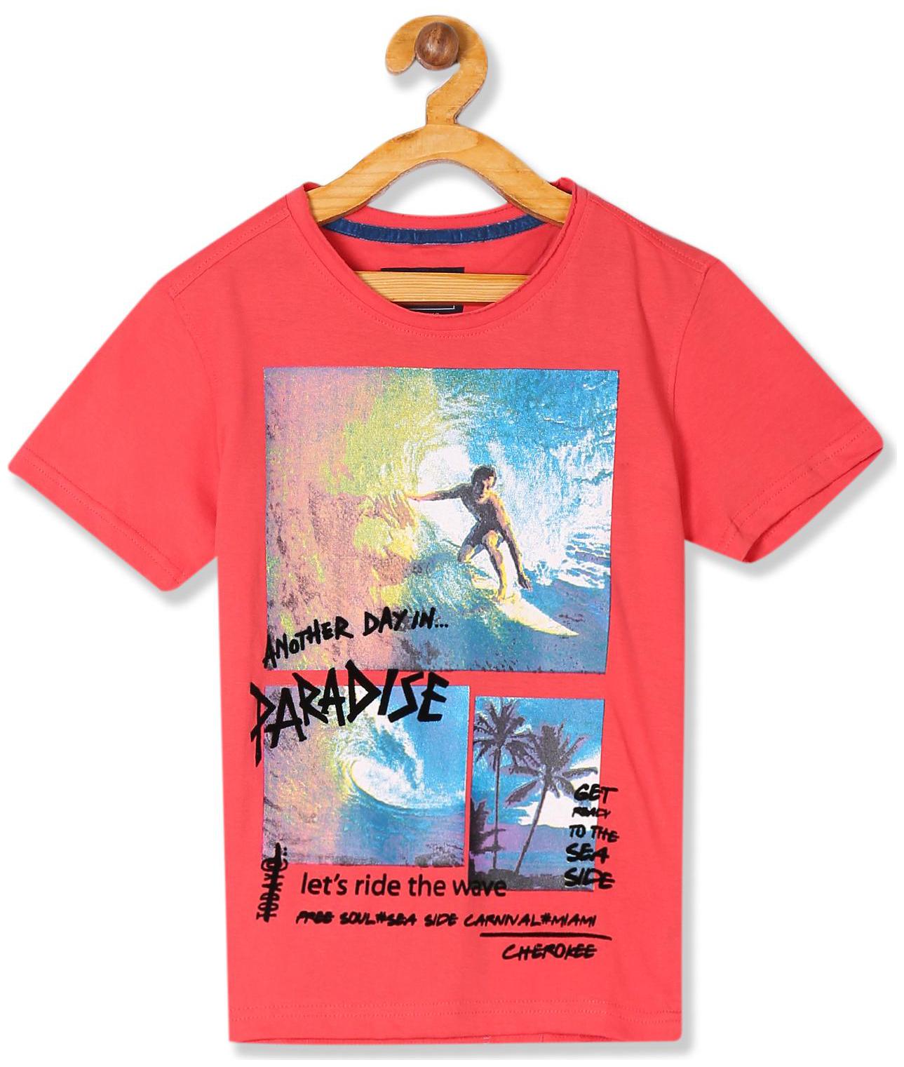 

CHEROKEE Boy Cotton Printed T-shirt - Red
