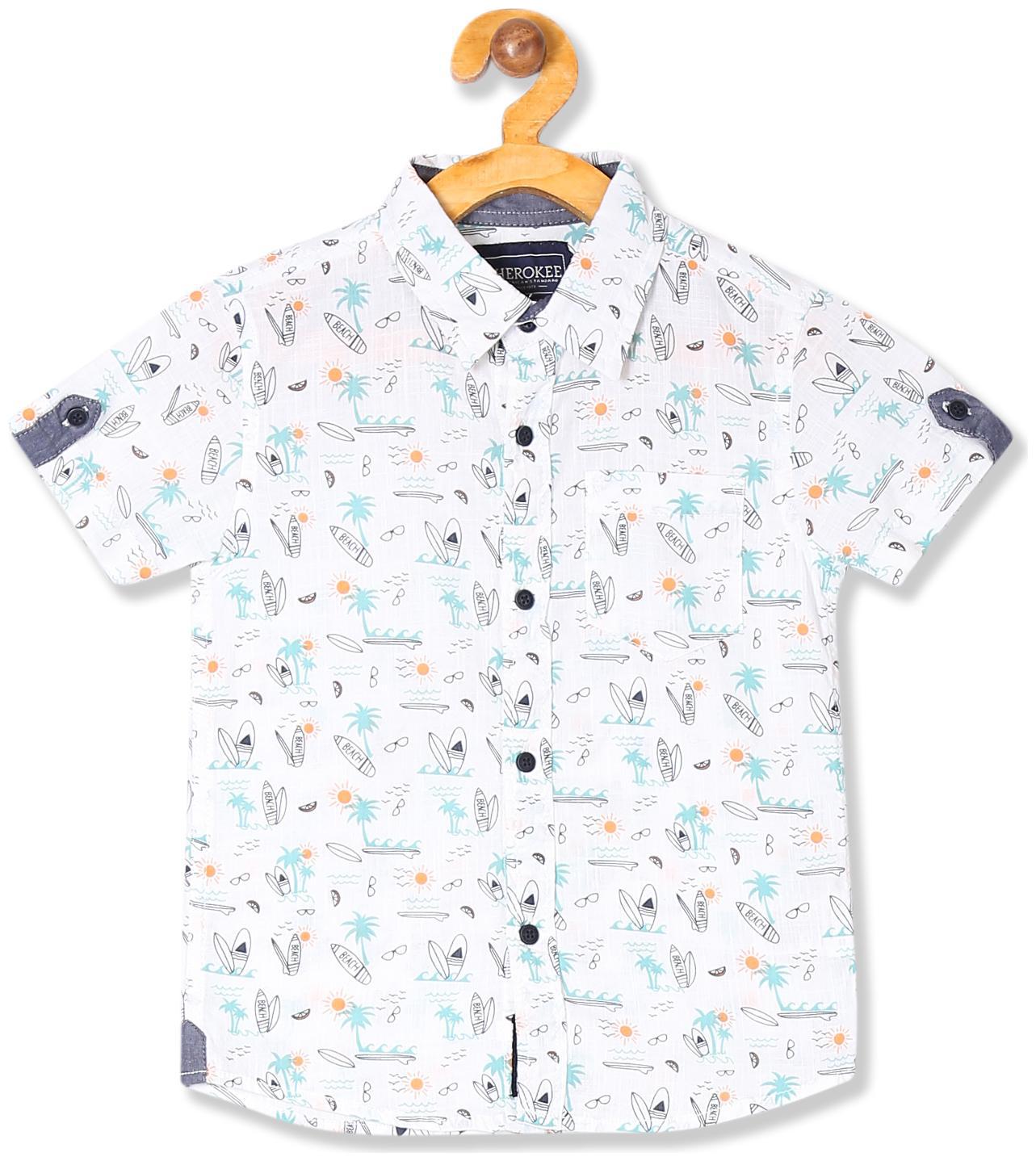 

CHEROKEE Boy Cotton Printed Shirt White