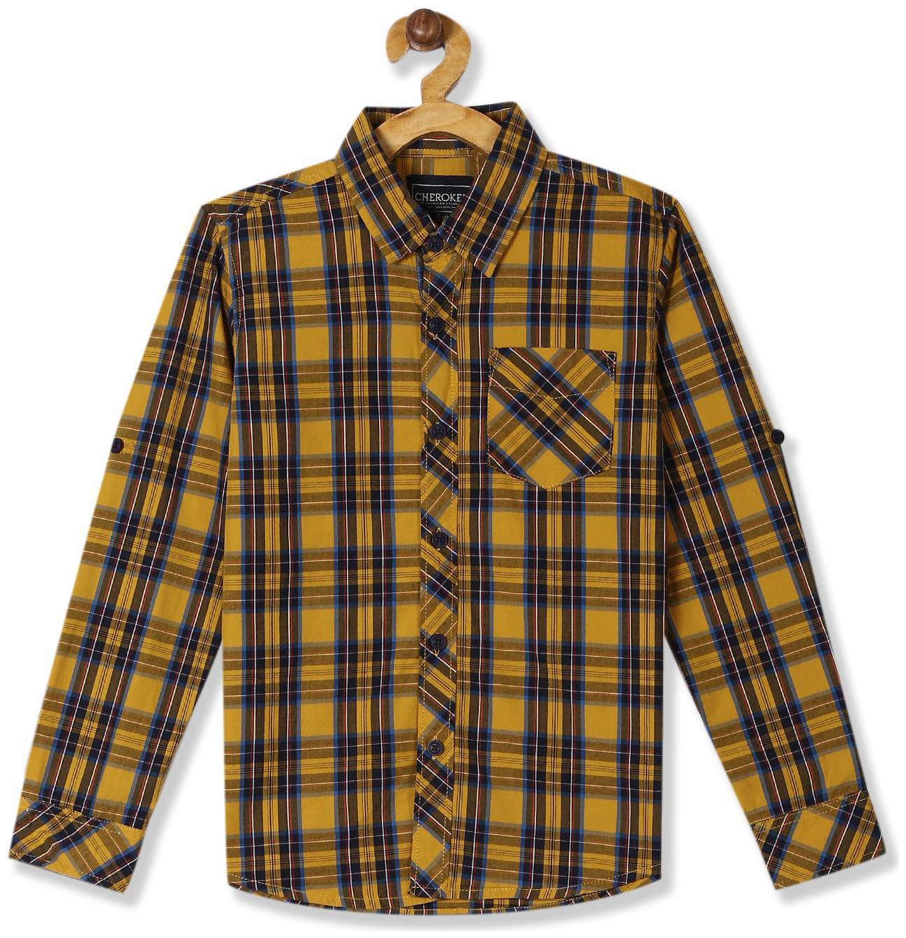 

CHEROKEE Boy Cotton Checked Shirt Yellow