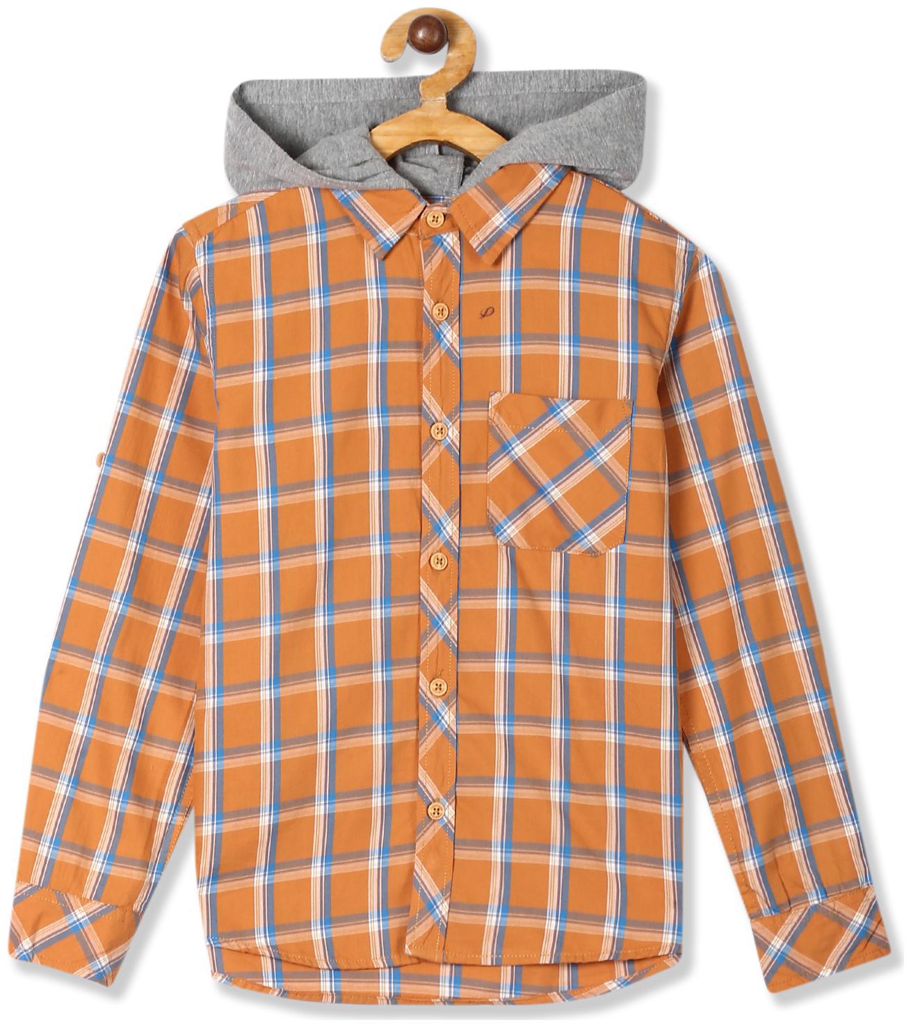 

CHEROKEE Boy Cotton Checked Shirt Orange