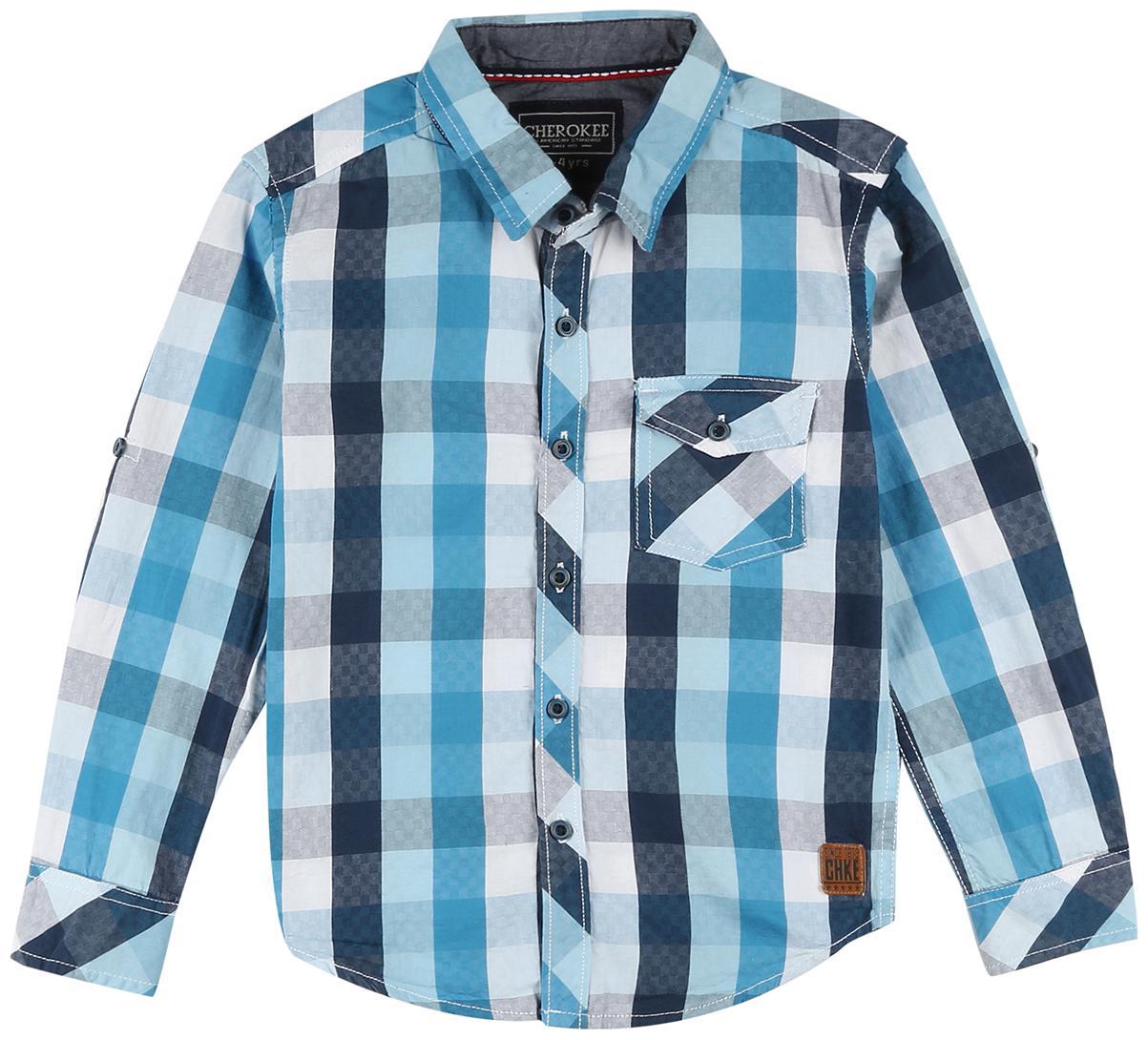 

CHEROKEE Boy Cotton Checked Shirt Blue