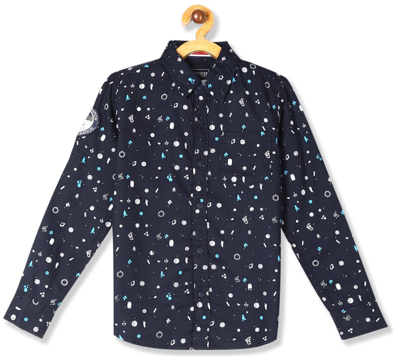 

CHEROKEE Boy Cotton Printed Shirt Blue