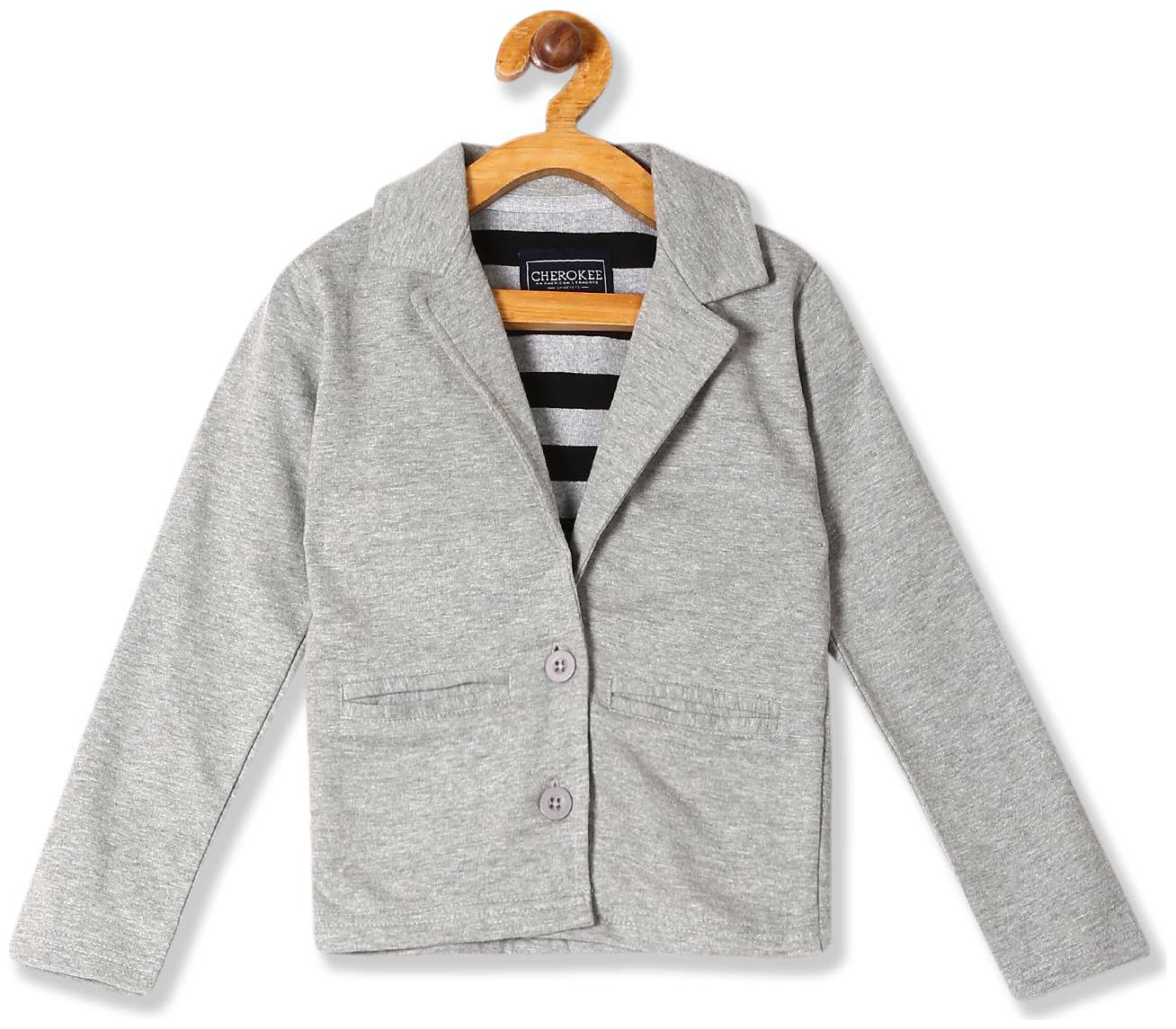 

CHEROKEE Boy Cotton Solid Ethnic jacket - Grey